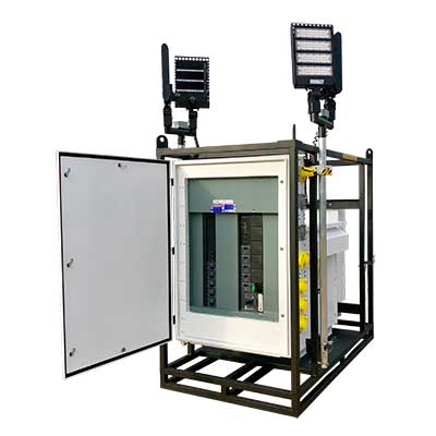 skid base temporary power center power temp systems 225 kva with optional led lights